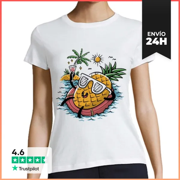 Camiseta Mujer Clásica Piña Relajante LaTostadora