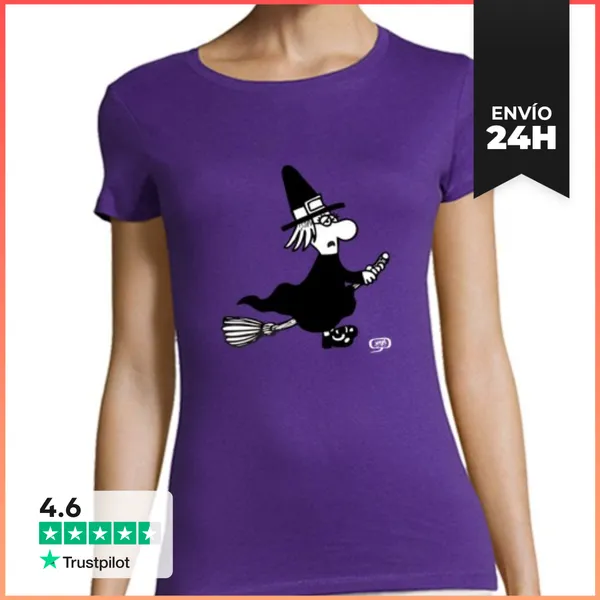 Camiseta Mujer Clásica Camiseta Bruja Halloween LaTostadora