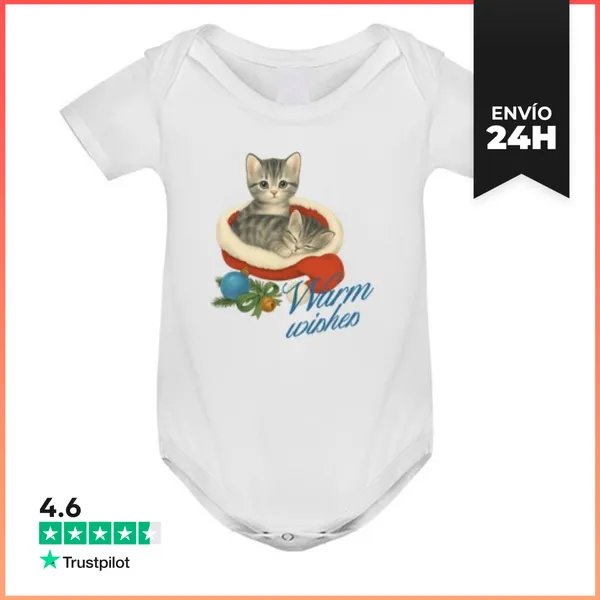 Body Bebé WARM WISHES XMAS CATS LaTostadora