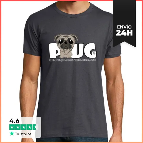 Camiseta Hombre Clásica Pug - DGBigHead LaTostadora