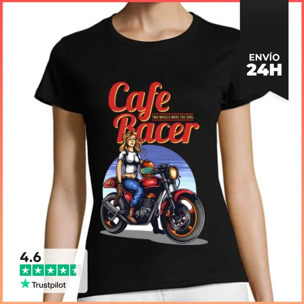 Camiseta Mujer Clásica Cafe Racer LaTostadora