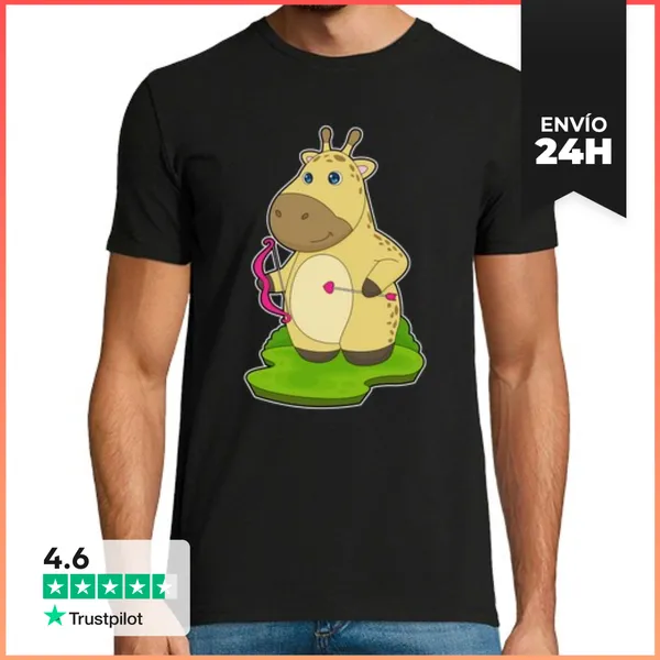 Camiseta Hombre Clásica Arco De Arquero Jirafa LaTostadora