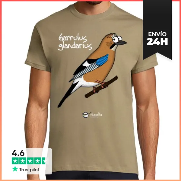 Camiseta Hombre Clásica Arrendajo Fondos Claros LaTostadora