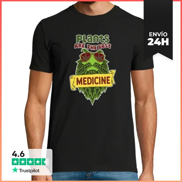Camiseta Hombre Clásica Plants Are The Best Medicine Weed Lover