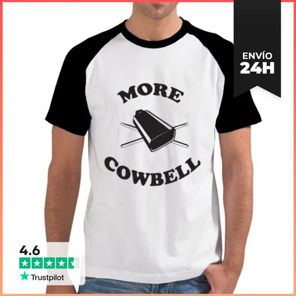 Camiseta Hombre, Estilo Béisbol More Cowbell LaTostadora