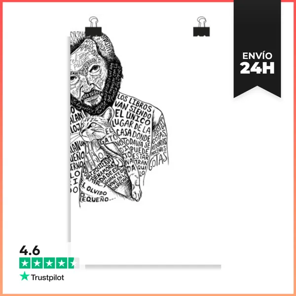 Póster Vertical Julio Cortazar Póster LaTostadora