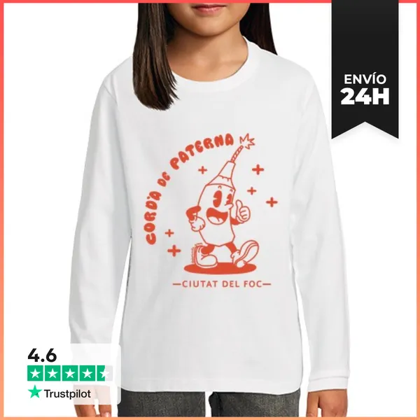 Camiseta Manga Larga Para Niños Cordà De Paterna Rojo Delante