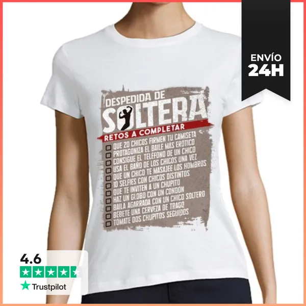 Camiseta Mujer Clásica Despedida De Soltera Novia Lista De Retos