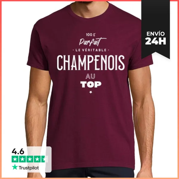 Camiseta Hombre Clásica Los Verdaderos Champenois En La Cima
