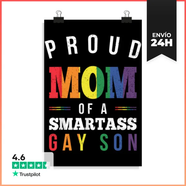 Póster Vertical Orgullosa Mamá De Un Hijo Gay Inteligente Lgbt