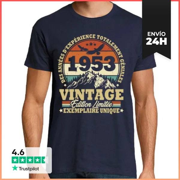 Camiseta Hombre Clásica Regalo Vintage De Cumpleaños De 1953
