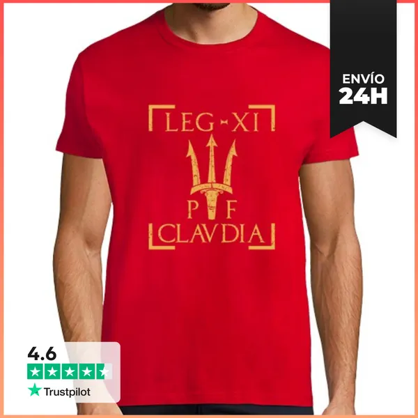 Camiseta Hombre Clásica Legio Xi Claudia Pia Fedelis Neptuno Tr