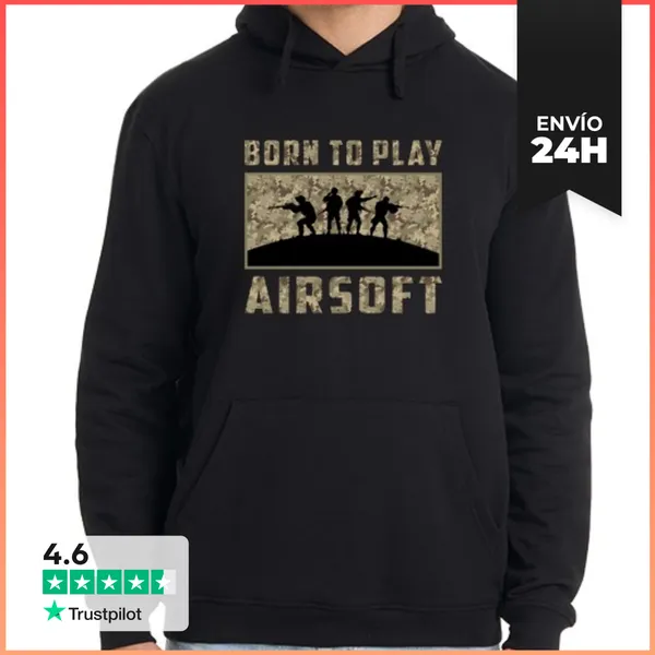 Sudadera Unisex Con Capucha Airsoft Softair Pistola Paintball