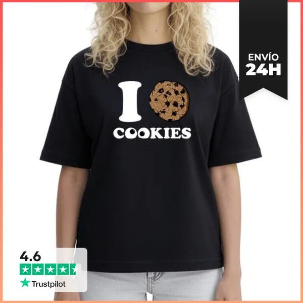 Camiseta Mujer Boxy I Love Cookies LaTostadora