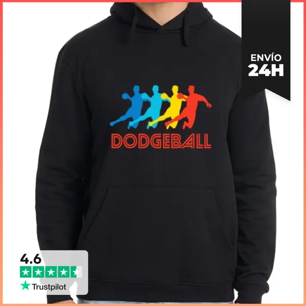 Sudadera Unisex Con Capucha Jugador De Dodgeball Arte Pop Retro