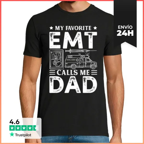 Camiseta Hombre Clásica Regalo De EMT Para Papá Mis Llamadas
