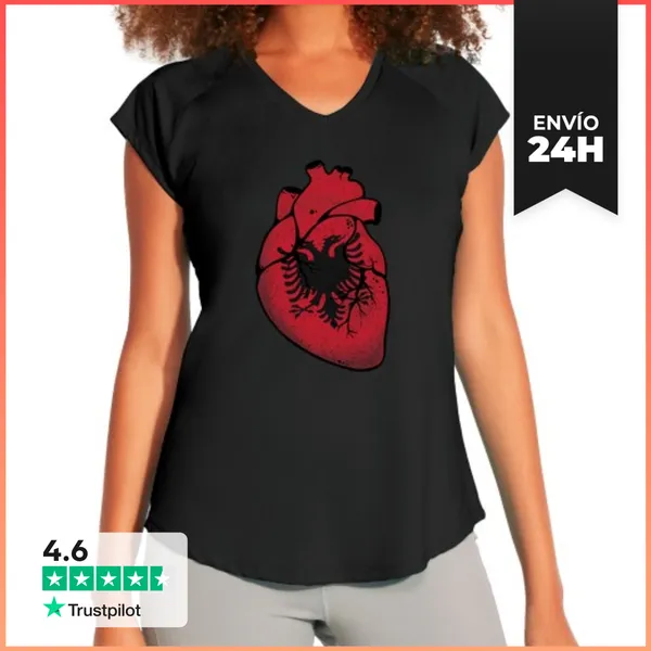 Camiseta Deportiva Mujer Albania Corazon LaTostadora