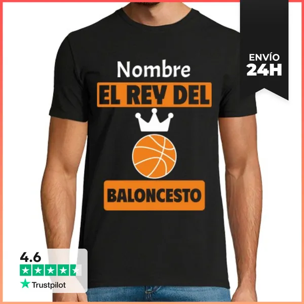 Camiseta Hombre Clásica El Rey Del Baloncesto Personalizado