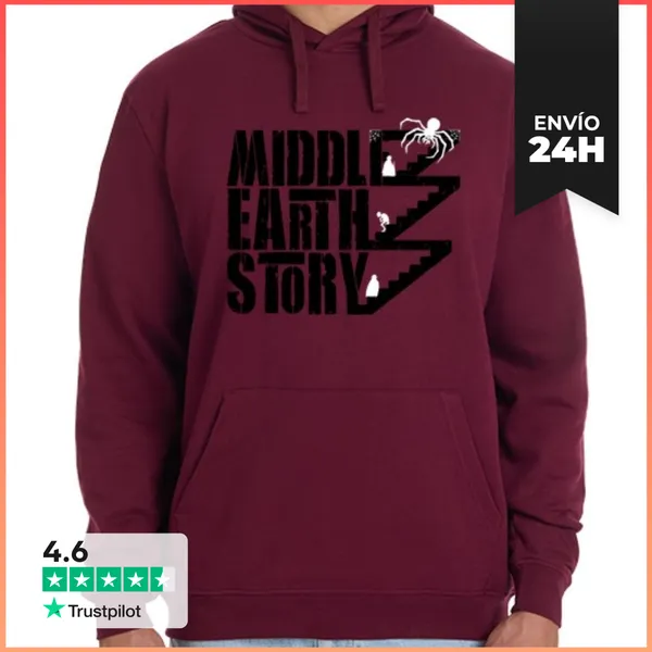 Sudadera Unisex Con Capucha Middle Earth Story LaTostadora