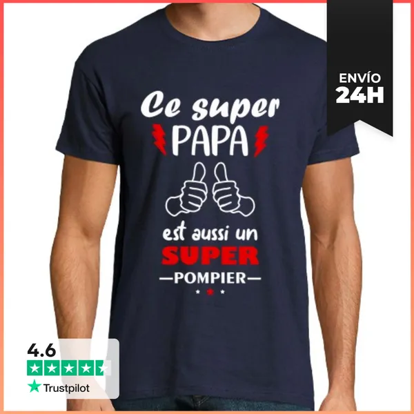 Camiseta Hombre Clásica Papá Bombero Regalo De Bombero Humor