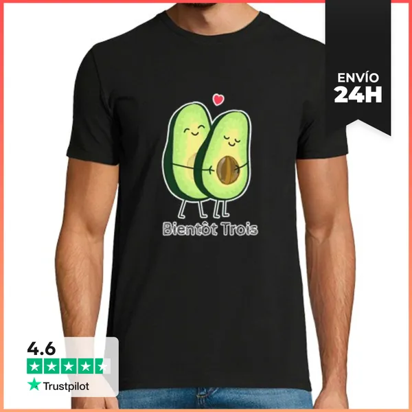 Camiseta Hombre Clásica Bientot Trois Avocat Bientt Trois Anuncia