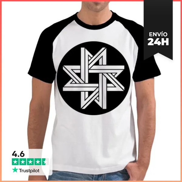 Camiseta Hombre, Estilo Béisbol Estrella De Geometría Imposible
