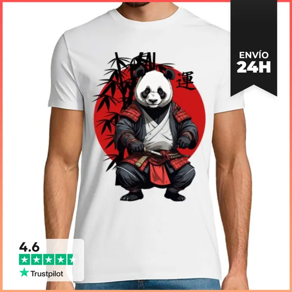 Camiseta Hombre Clásica Guerrero Panda LaTostadora