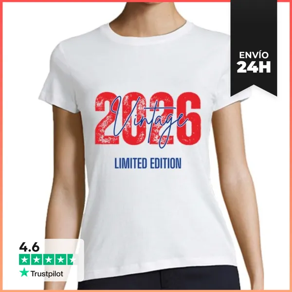 Camiseta Mujer Clásica Nacidos En 2026 Edición Limitada Vintage