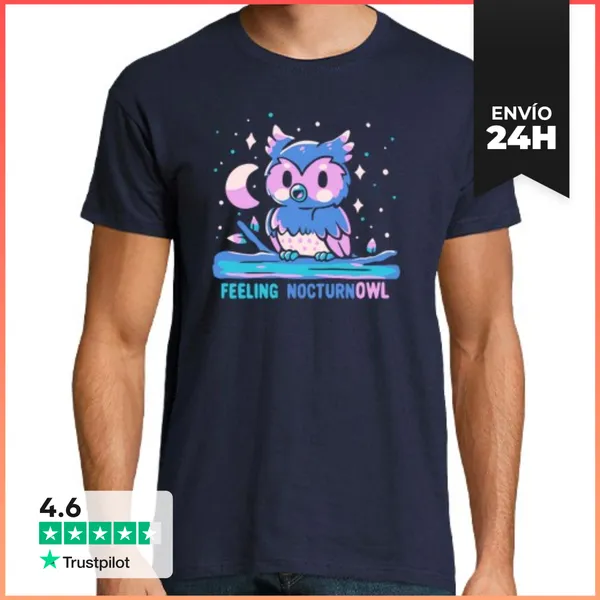 Camiseta Hombre Clásica Camisa De Hombre Nocturnowl Sensación