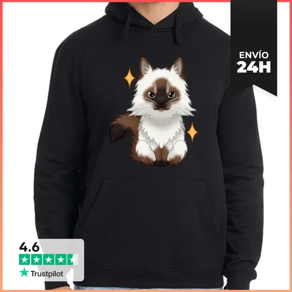 Sudadera Unisex Con Capucha Ragdoll Seal Point LaTostadora