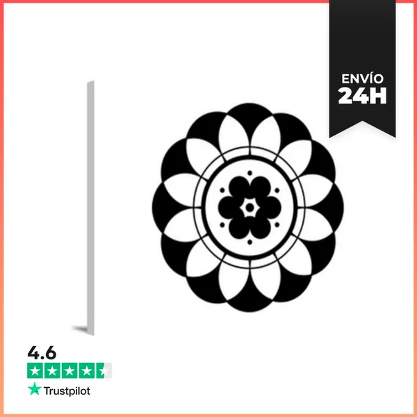 Lienzo Horizontal Mandala De Flores En Círculo De Cultivo