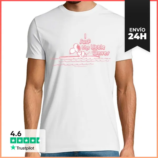Camiseta Hombre Clásica I Surf The Little Waves Snoopy