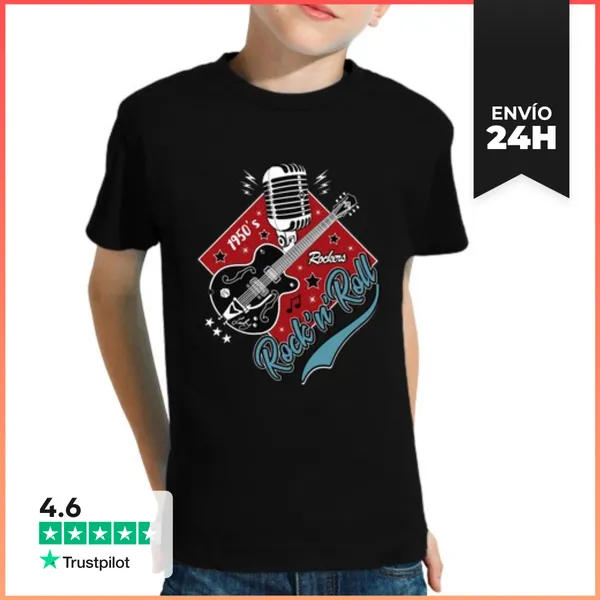 Camiseta Clásica Para Niños Diseño Rockabilly 50s Rockers Vintage