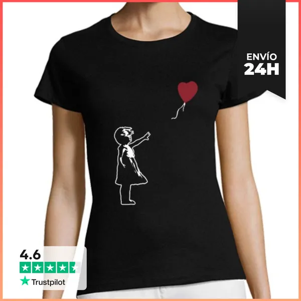 Camiseta Mujer Clásica Girl With Balloon - There Is Always Hope -