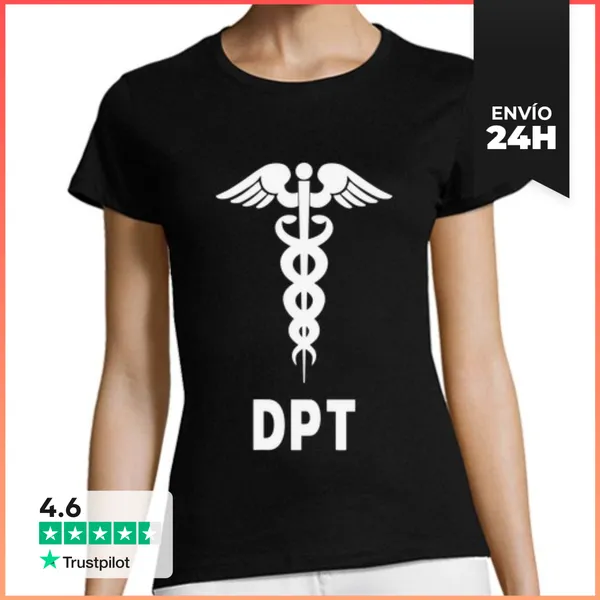 Camiseta Mujer Clásica Doctor En Fisioterapia Dpt Caduceo