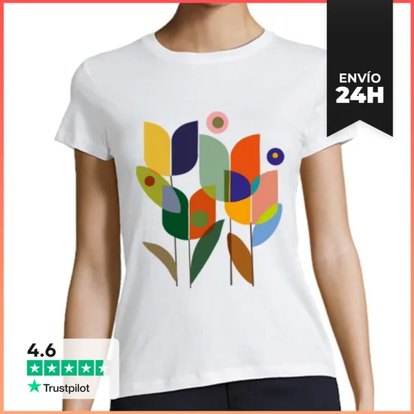 Camiseta Mujer Clásica Tulipanes LaTostadora