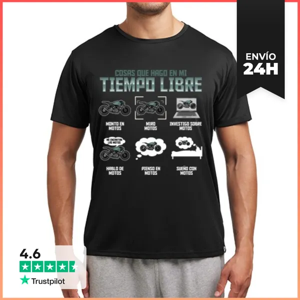 Camiseta Deportiva Hombre Me Encantan Las Motos Regalo Motero