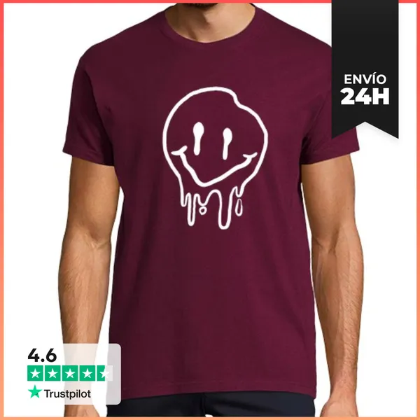 Camiseta Hombre Clásica Cara Feliz Derretida LaTostadora