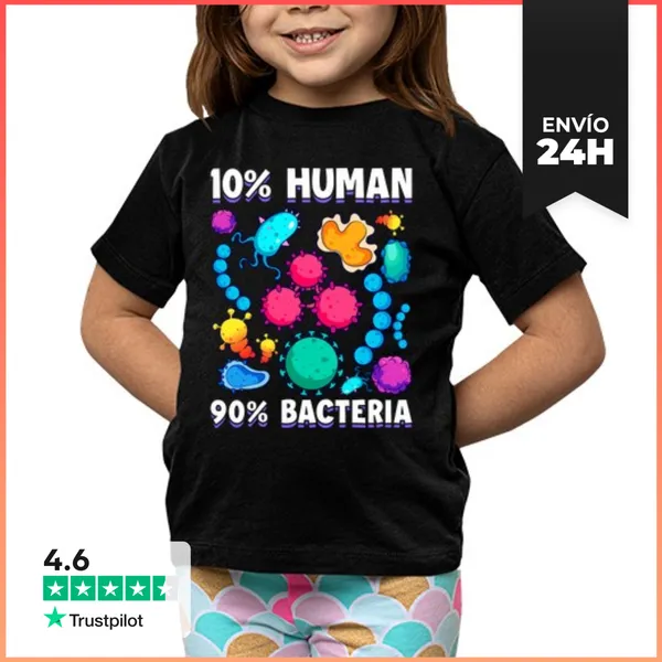 Camiseta Clásica Para Niños 10 Humano 90 Bacteria Biología