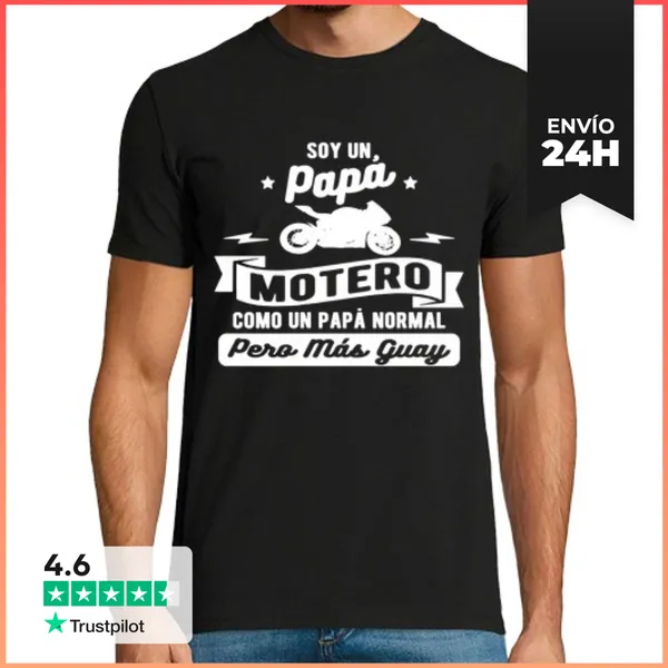 Camiseta Hombre Clásica Soy Un Papá Motero LaTostadora