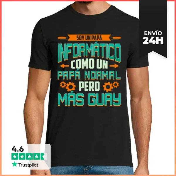 Camiseta Hombre Clásica Soy Un Papá Informático Guay Programador