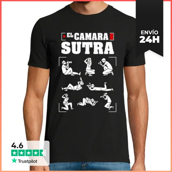 Camiseta Hombre Clásica El Camarasutra Del Fotógrafo Humor Cámara