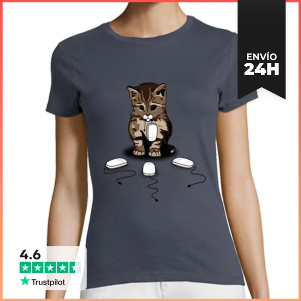 Camiseta Mujer Clásica Ojos De Gato LaTostadora