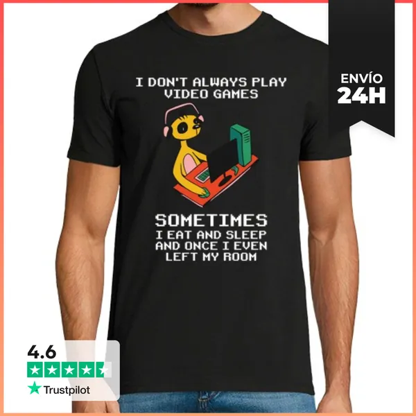 Camiseta Hombre Clásica Juegos No Siempre Juego Videojuegos