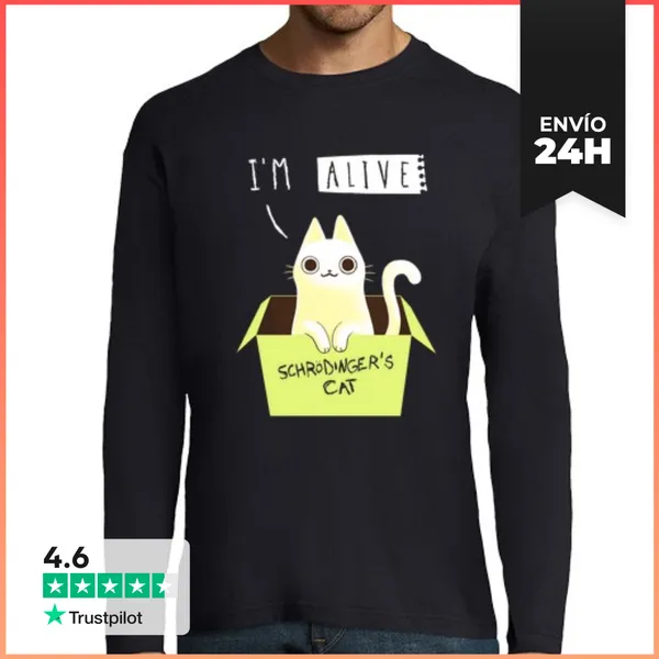 Camiseta Hombre Manga Larga Double Schrodinger LaTostadora