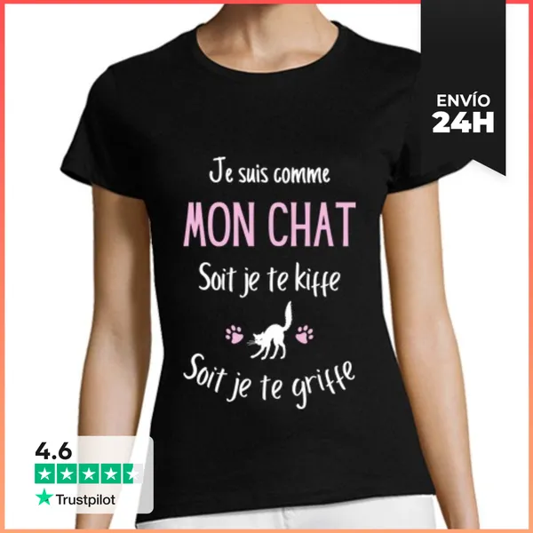 Camiseta Mujer Clásica Humor De Gato, Idea De Regalo, Amante De