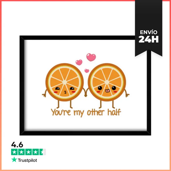 Cuadro Con Marco Horizontal Your're My Other Half LaTostadora
