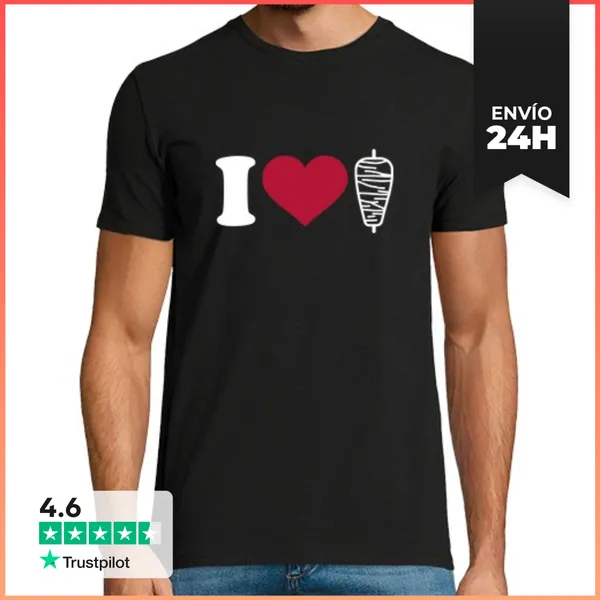 Camiseta Hombre Clásica Amo El Kebab LaTostadora