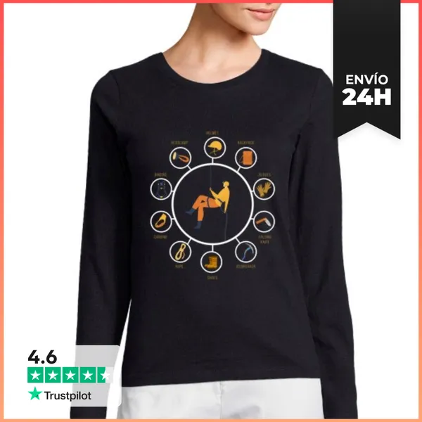 Camiseta Mujer Manga Larga Espeleología Espeleología Espeleología