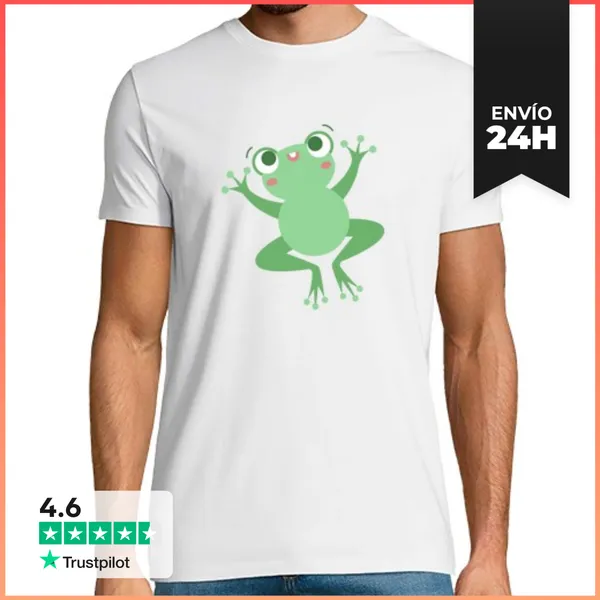Camiseta Hombre Clásica Rana Saludo Agachada LaTostadora